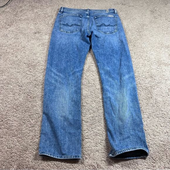 7 for all Mankind Jeans Size 30 Blue Denim Stretch Straight Leg - Picture 8 of 9